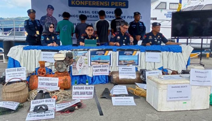 PSDKP Bitung  Tangkap Pelaku Destructive Fishing di Perairan Sulawesi, 4 Pelaku Berhasil Diamankan