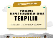 Pengumuman Hasil Seleksi PTPS Kecamatan Tomohon Selatan