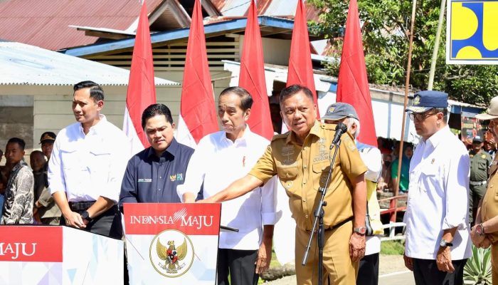 Bupati Jemmy Kumendong hadiri peresmian jalan Inpres oleh Presiden Joko Widodo