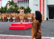 Sekda Minahasa Lynda Watania Pimpin Apel Kerja Awal Bulan Februari 2025