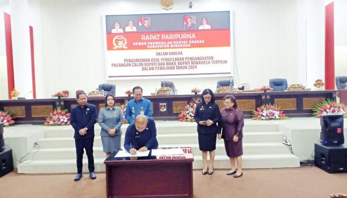 DPRD Minahasa gelar paripurna pengumuman pengesahan pengangkatan Bupati dan Wakil Bupati terpilih