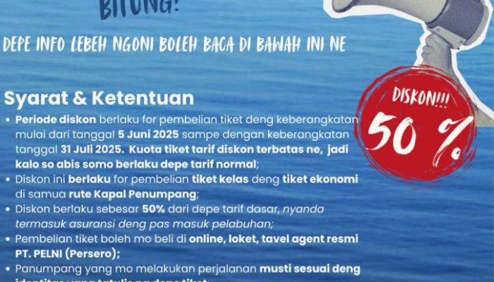 Pelni Berlakukan Diskon 50 Persen Tiket Kapal Penumpang untuk Dorong Stimulus Ekonomi