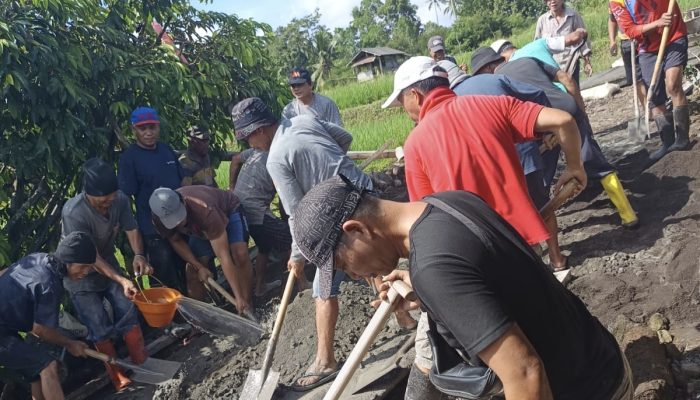 Pemdes Kayuuwi lakukan betonisasi jalan usaha tani sepanjang 429 Meter