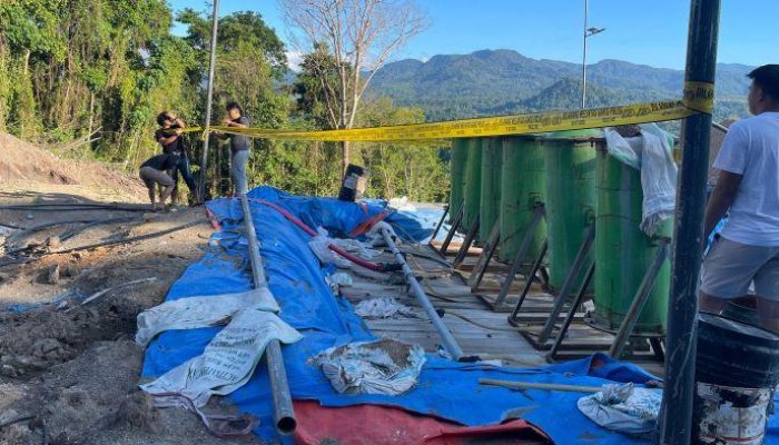 Polres Boltim Pasang Garis Polisi di Lokasi Tambang Emas Ilegal Molobog