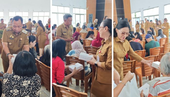 Baksos HUT Minahasa, Bupati RD, Wabup Vasung dan Sekda Watania kompak layani lansia