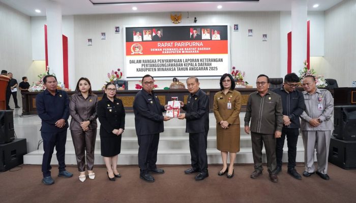 Dihadiri RD-Vasung, DPRD Minahasa gelar Rapat Paripurna Penyampaian LKPJ Tahun Anggaran 2025